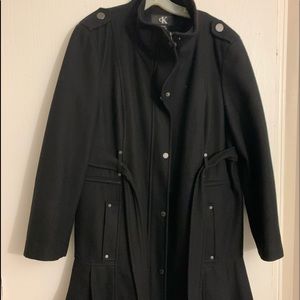 Pleated bottom dress coat